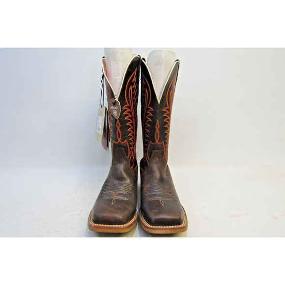 Ariat Belmont Womens Size 9.5 B Square Toe 12" Cowboy Mahogany Boots 10035780 - Picture 4 of 9